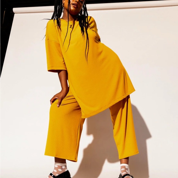 *SOLD OUT ONLINE* Dressed in LALA Ribbed Playsuit in Golden Yellow - Picture 2 of 5